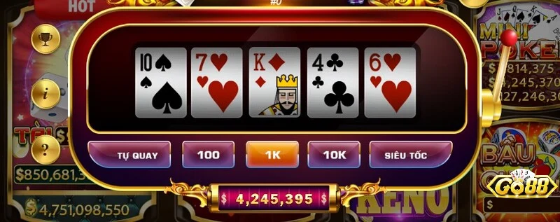 Ví dụ cụ thể khi quay Mini Poker